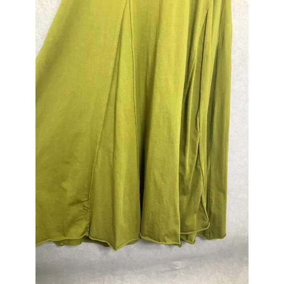 Free People FB Beach Maxi Dress Womens Sz L Green Puff Sleeve Brentwood Flowy - Picture 6 of 13